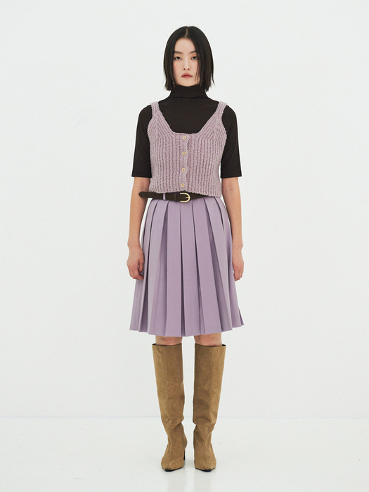 Half Pleated Skirt (Purple)
