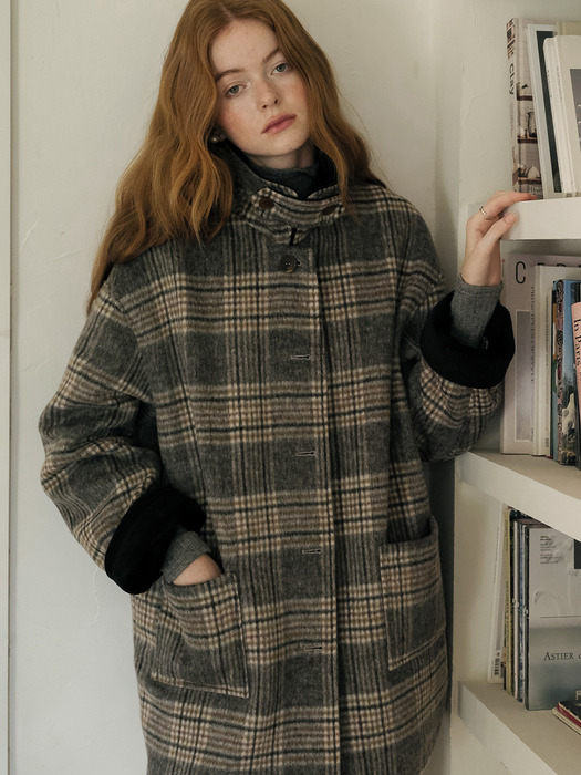 Cest_Plaid tweed wool coat
