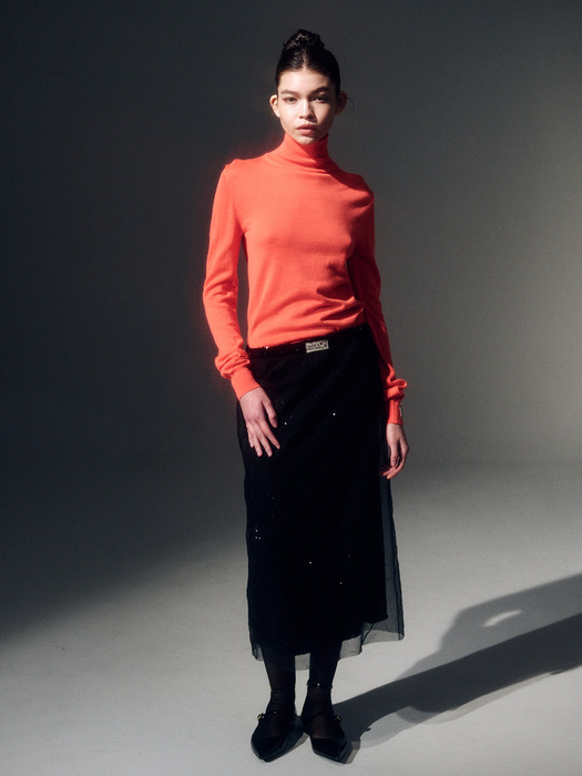 WOOL BASIC TURTLE NECK MARDI_ORANGE BROWN