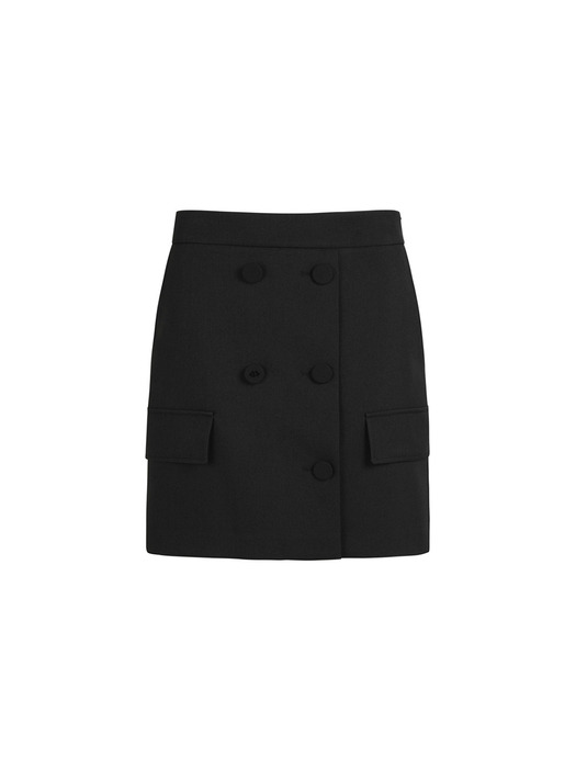 Back Pleats Mini Skirt_LFKAS24120BKX