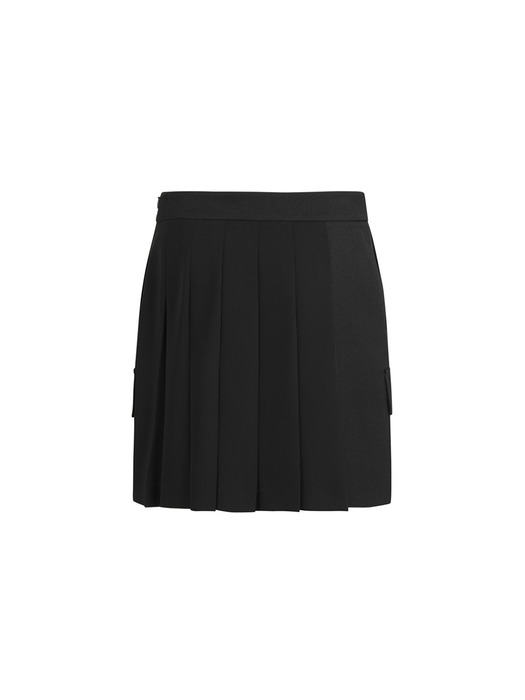 Back Pleats Mini Skirt_LFKAS24120BKX