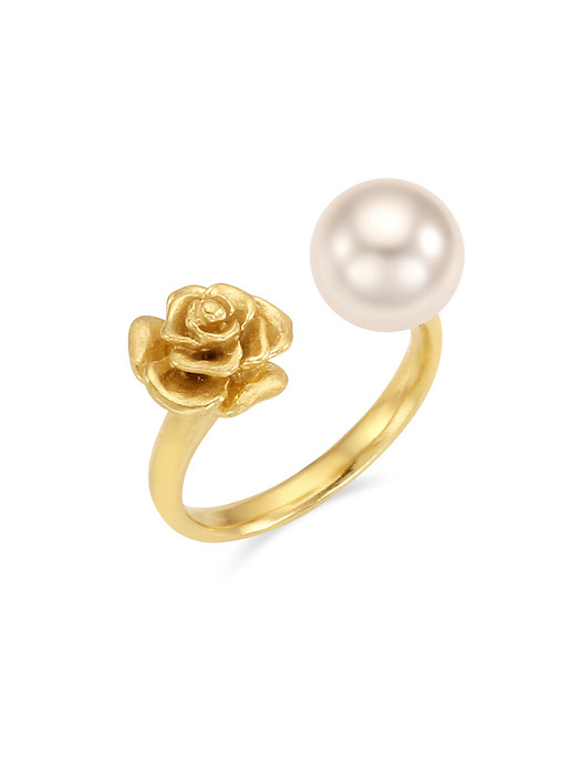 Rose &Pearl open ring