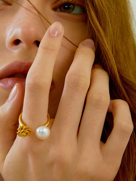Rose &Pearl open ring