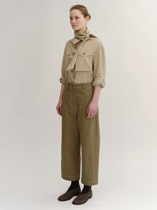 SS24 Stitched Barrel Trouser Ash-Brown
