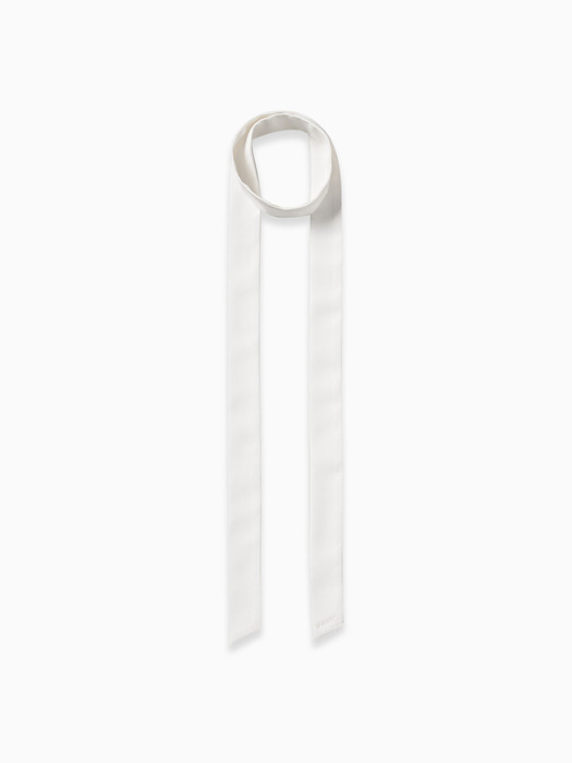Swan Silky Tie-scarf (White)