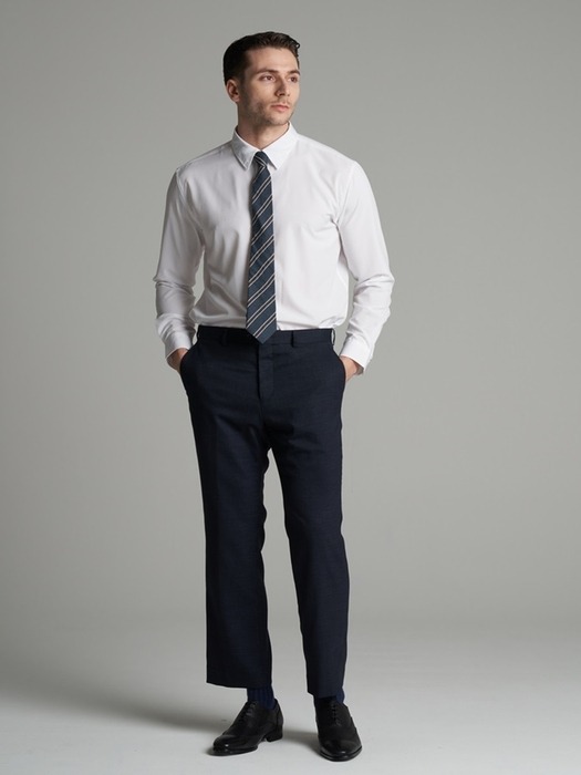 [M~5XL] Tapered Set-up Slacks_indigo