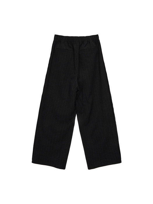 STRIPE BANDING TROUSER IN BLACK