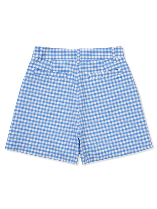 [24SS clove] Gingham Wrap Shorts (Sky Blue)