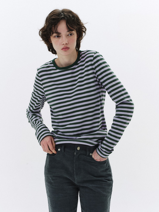 Stripe Long Sleeve T-shirt - Forest