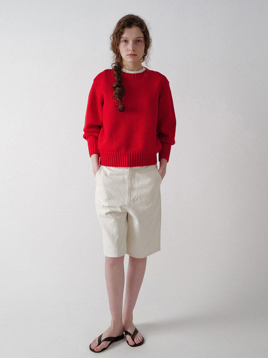 Piya cotton wholegarment knit (Red)
