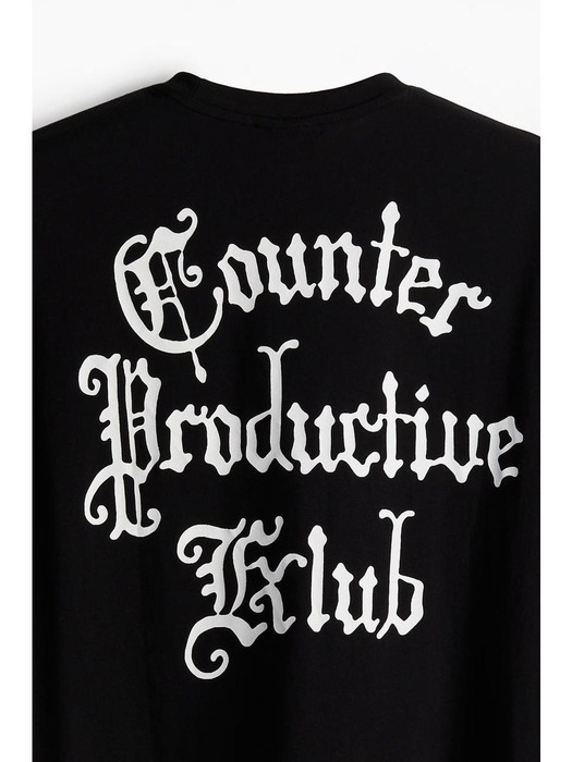레귤러핏 프린트 티셔츠 블랙/Counter Productive Club 0684021214