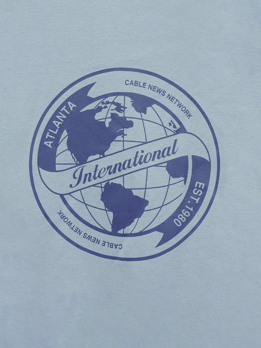트래블 시티 EARTH 그래픽 반팔 티셔츠 스카이 블루 CA24TTS231SBL