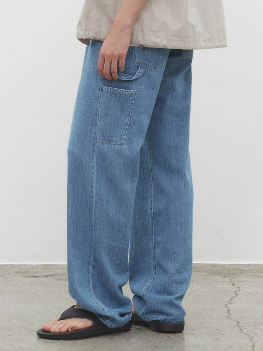 [린넨라이크데님]LinenLike Carpenter Jeans DCPT040Blue