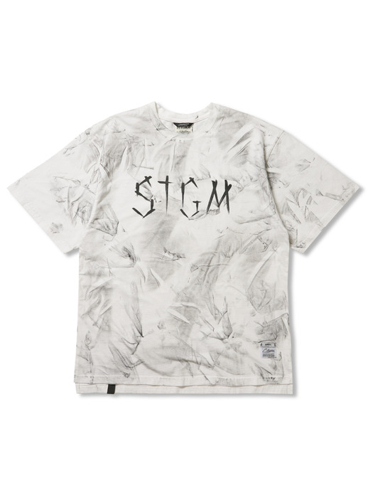 STGM Paint Dirty Washed Oversized Short Sleeves T-Shirts White