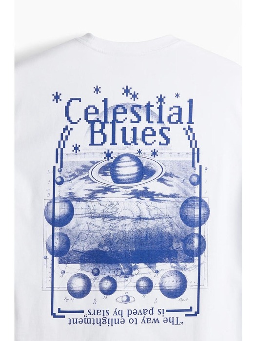 루즈핏 프린트 티셔츠 화이트/Celestial Blues 1032522112