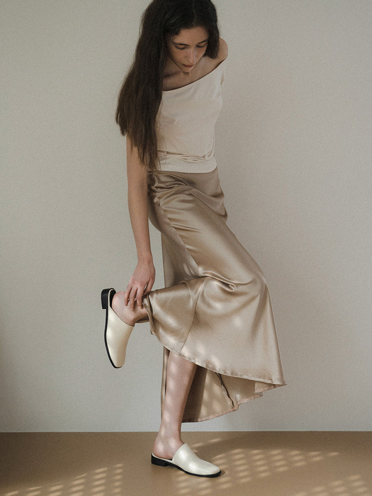 SATIN MAXI SKIRT_BROWN