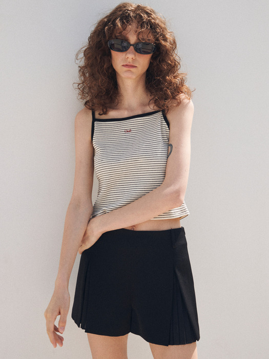 STRIPE SLVLESS TOP_BLACK