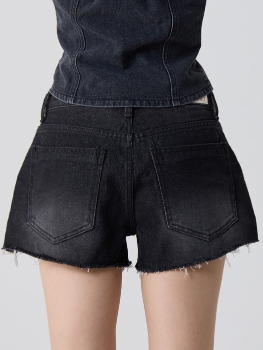 빈티지 데미지 데님 쇼츠 블랙_Vintage Damage Denim Shorts Black