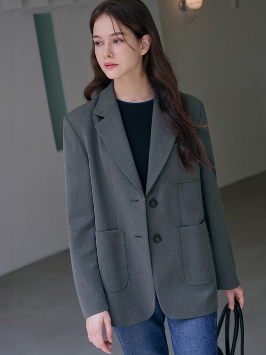 2버튼 오버핏 싱글 블레이저 [4COLORS]