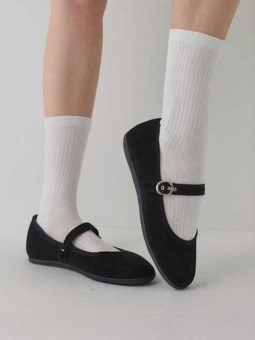 (샤틴안감/기모안감) 라운드 토 메리제인 플랫  (1cm/4colors+3colors)