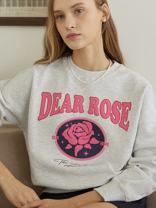 Dear Rose Sweatshirt - Light Grey