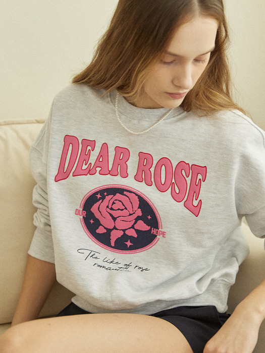 Dear Rose Sweatshirt - Light Grey