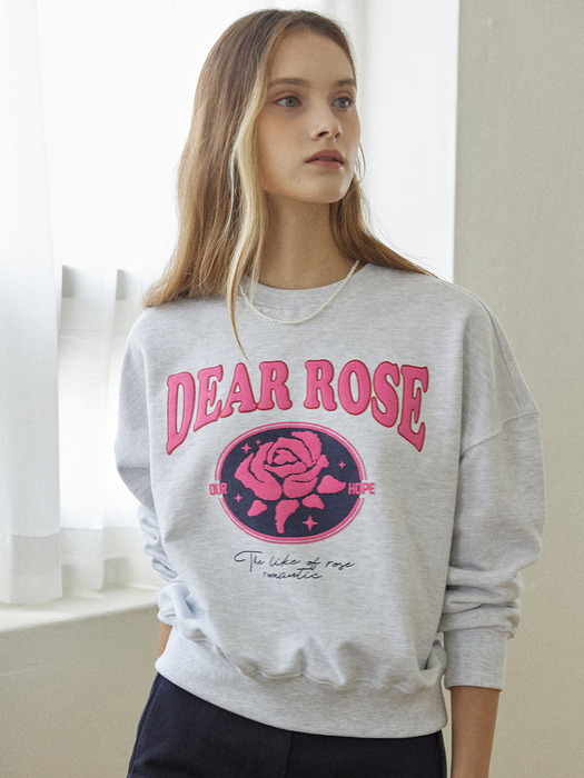 Dear Rose Sweatshirt - Light Grey