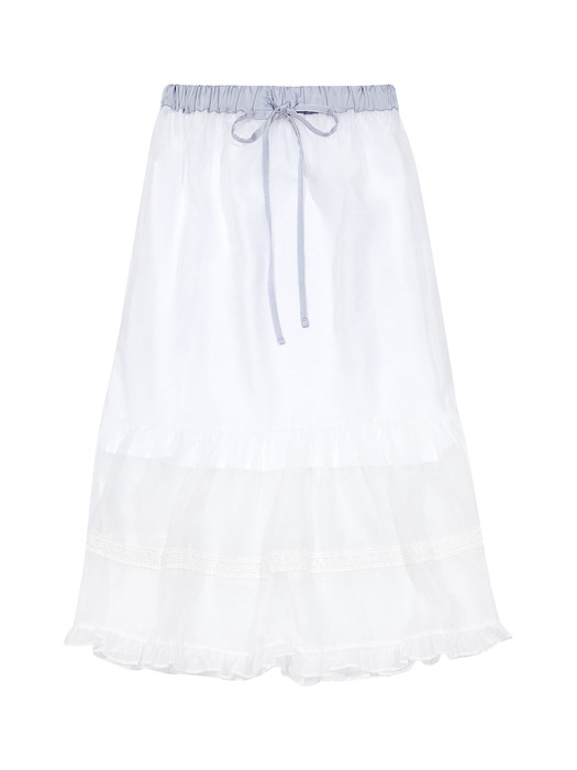 SHEER LAYERED SKIRT (WHITE)