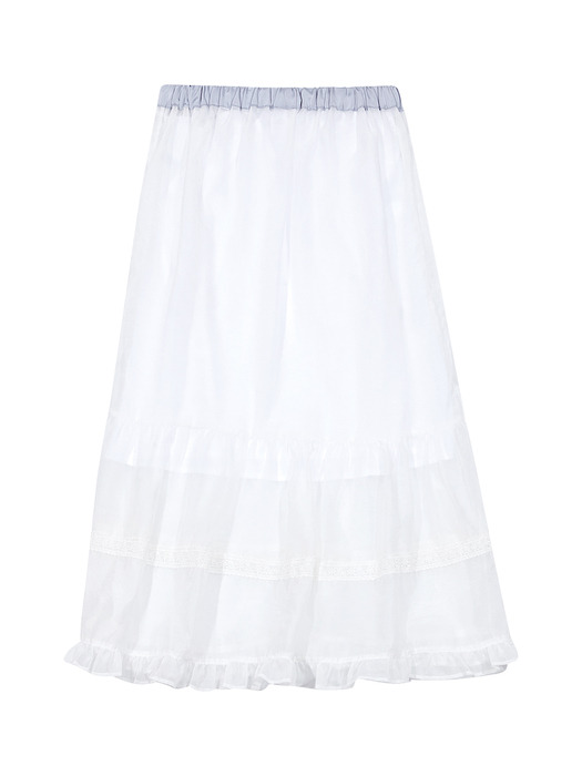 SHEER LAYERED SKIRT (WHITE)