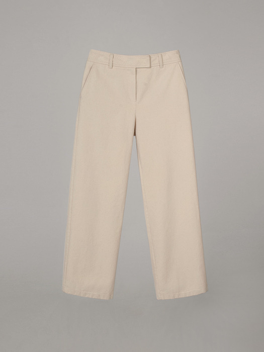 COTTON STRAIGHT PANTS_ECRU