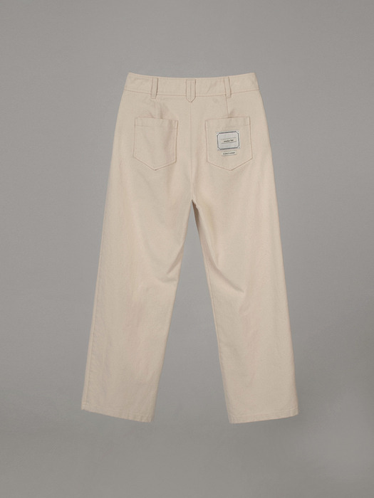 COTTON STRAIGHT PANTS_ECRU