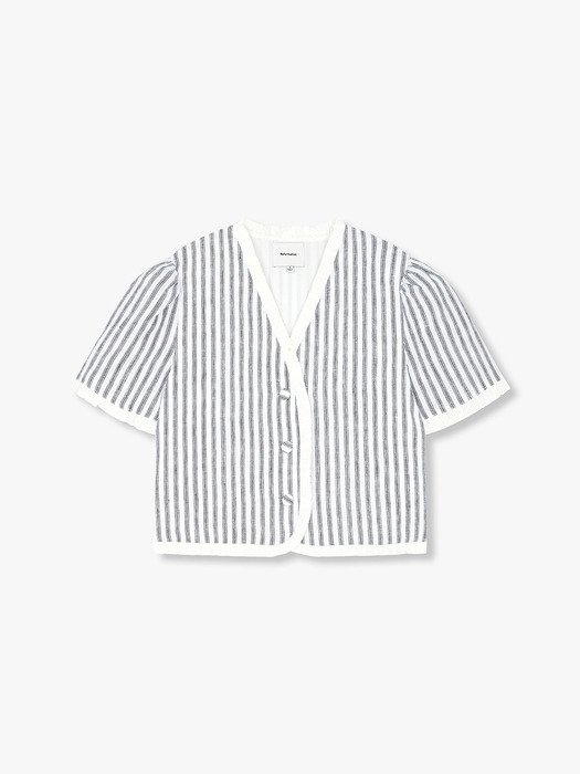 스트라이프 패턴 린넨 탑 (Bess Linen Top)_화이트 RF14306009