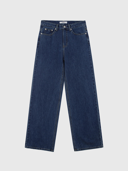 Semi Wide-fit Washing Denim Pants