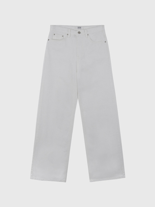 Semi Wide-fit Washing Denim Pants