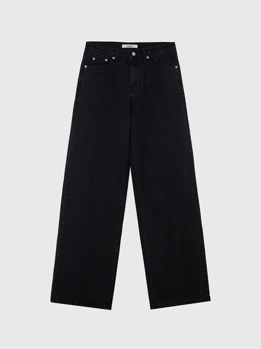 Semi Wide-fit Washing Denim Pants