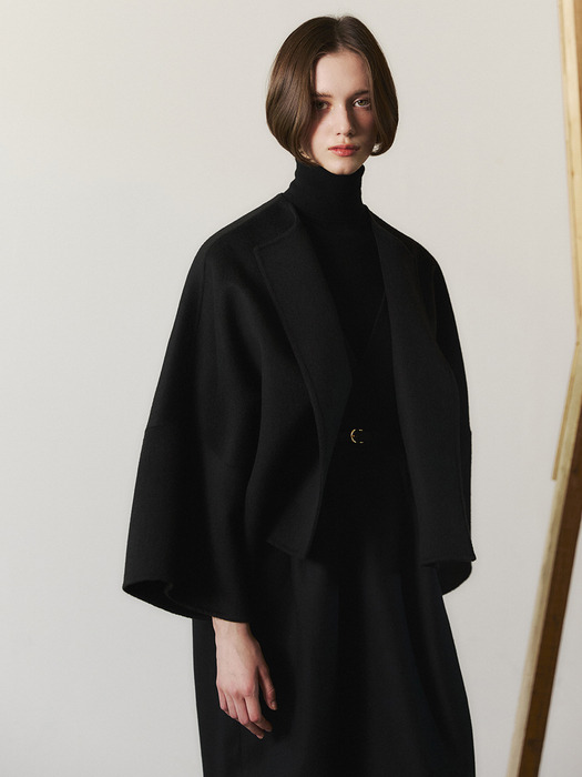 Cape Handmade Half Coat_Black