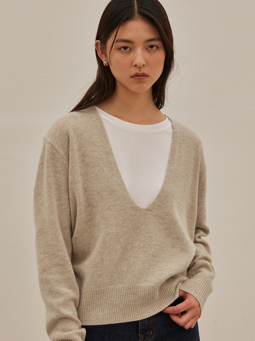 [단독]OAT DEEP V KNIT (3colors)