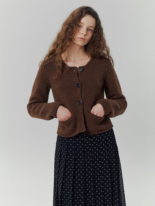 Audrey Nep Cardigan in Brown