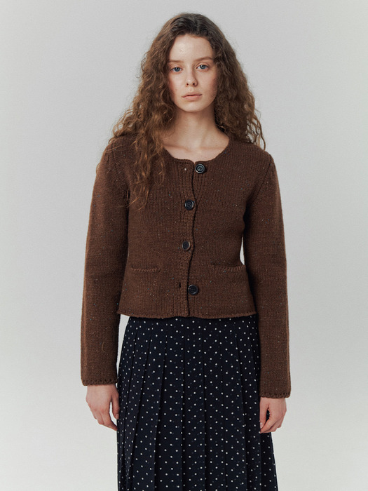 Audrey Nep Cardigan in Brown