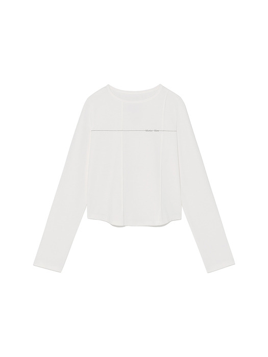TUCK DETAIL SMALL LOGO TOP IN WHITE - Image 3