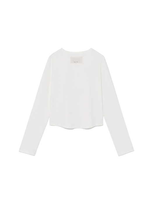 TUCK DETAIL SMALL LOGO TOP IN WHITE - Image 1