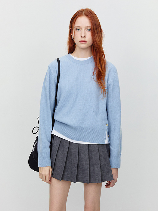MINI PLEATS SKIRT MELANGE GREY_UDSK5A208G2