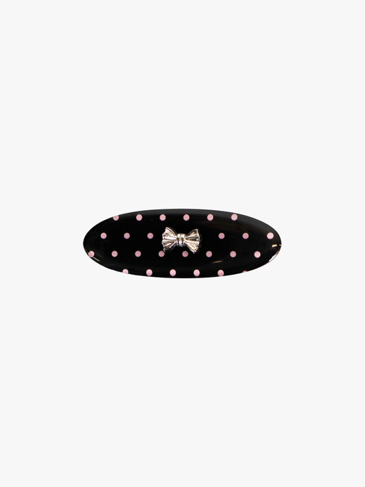 [2EA 1SET] POLKA DOT RIBBON HAIRPIN_BLACK