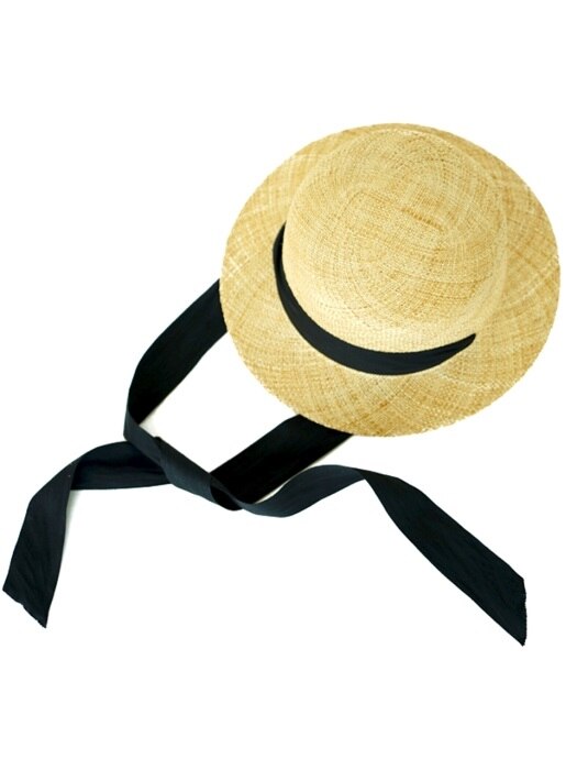 strap hepburn hat (2 ribbon color)