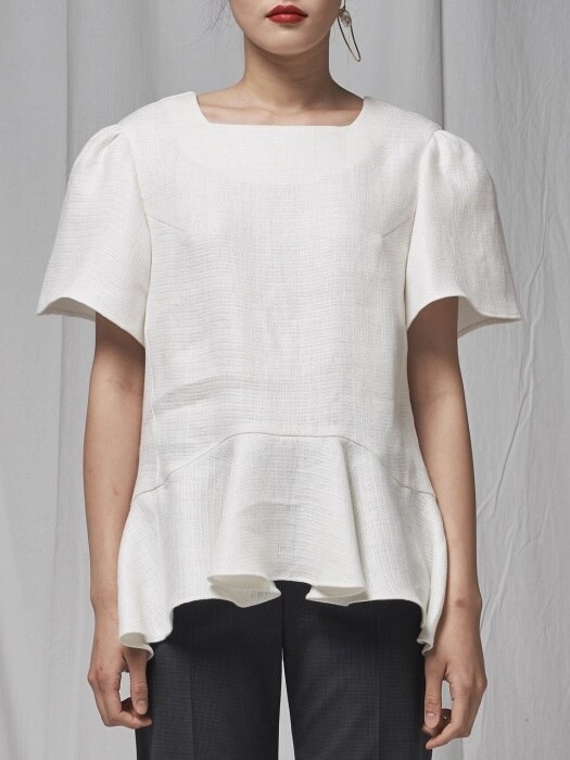 LINEN FLEUR BLOUSE _ WHITE