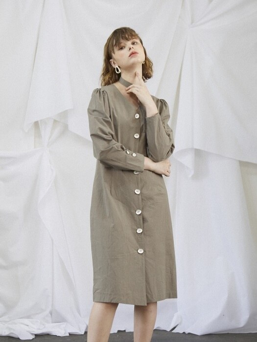 Ash Khaki Midi Dress