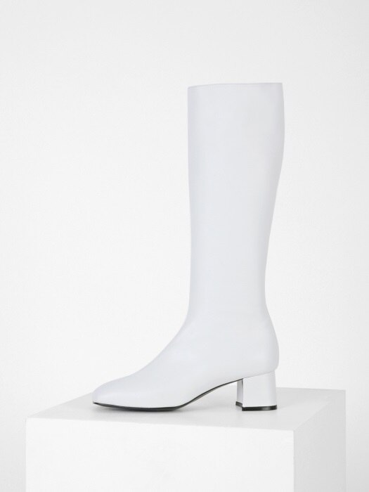 SQUARE LONG BOOTS - WHITE
