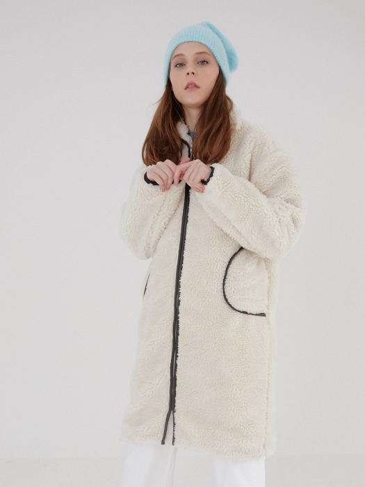 LEATHER TRIM ECO FUR JUMPER