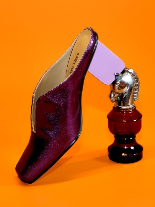 Bread Heel Mule _ Glitter Purple