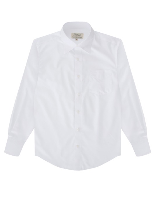 Long point collar solid shirt (White)